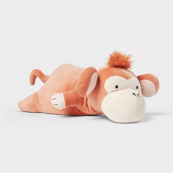 Monkey Weighted Plush Kids' Throw Pillow Orange - Pillowfort™ NWT - Picture 1 of 5